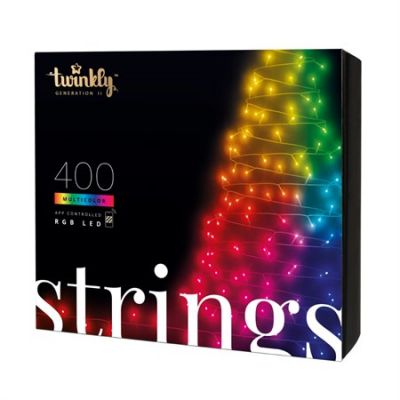 Twinkly|Strings Smart LED Lights 400 RGB (Multicolor), 32m, Black wire|RGB  16M+ colors