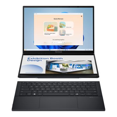 Asus Zenbook Duo UX8406CA-PZ068X | Basalt Gray | 14 " | OLED | Touchscreen | 3K | 2880 x 1800 pixels | Glossy | Intel Core Ultra 9 | 285H | 32 GB | LPDDR5X | Solid-state drive capacity 2000 GB | Inte
