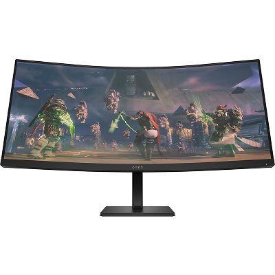 HP OMEN 34c WQHD Curved Gaming Monitor - 34" 3440 x 1440 WQHD 400-nit 165Hz AG, VA, 2x HDMI/DisplayPort/Audio Jack, speakers, height adjustable/tilt, 1 years