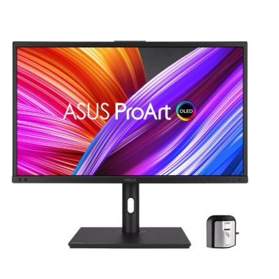 Monitor|ASUS|PA27DCE-K|27"|Business/4K|Swivel|Pivot|Height adjustable|Tilt|Matte|Panel OLED|3840x2160|16:9|60Hz|0.1 ms|Colour Silver|90LM0810-B01I70