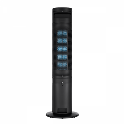 Cooling tower fan, 45W, Ion purifying, 2 ice-box, 4l water tank,  3 wind modes: Normal/Sleep/Eco, 3 speeds,  Air flow 300m3/h, 7h timer, Auto swing blades 60, Remote control, Power off memory, black