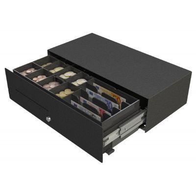 Micro Slide-Out Cash Drawer Black, 453x224x130