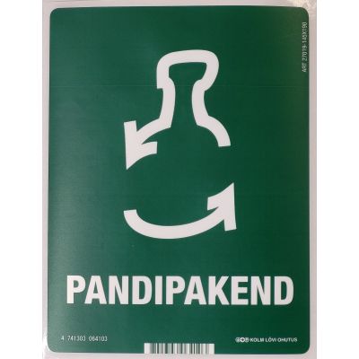 Kleebis prügikastile - Pandipakend 65x95mm