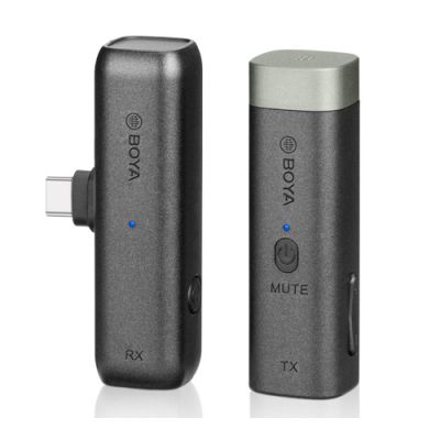 Mikrofon Boya BY-WM3U juhtmevaba mikrofonide süsteem USB-C ühendusega seadmetele, 2.4GHz tööraadius 20m, laadimiskarp