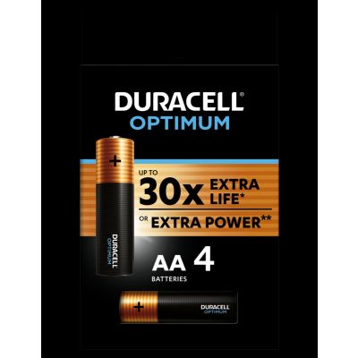 Battery Duracell Optimum AA LR6 1,5V Alkaline, 4pcs/pck