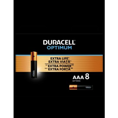 Patareid Duracell Optimum AAA LR03 1,5V Alkaline, 1 pakk (pakis 8tk)