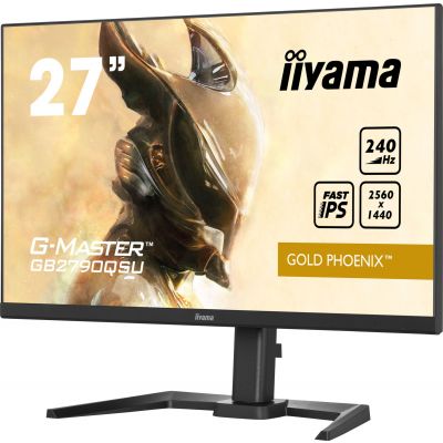 27" ETE Fast IPS Gaming, G-Master Gold Phoenix, FreeSync Premium, 2560x1440@240Hz, 400cd/m, 1000:1, HDMI, DisplayPort, 1ms (GtG), Speakers, USB-HUB (2x 3.0), HDR400, Black Tuner, 15cm Height Adj. Sta