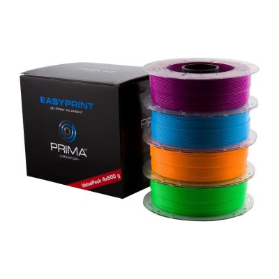 PLA filamentide komplekt EasyPrint 3D-printerile, Neoon, 1.75mm, 4 x 500g - Sinine, Roheline, Oranž, Lilla