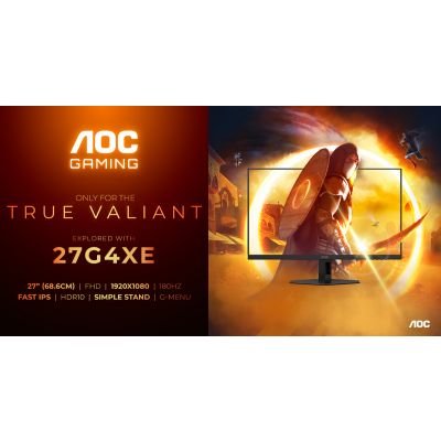 AOC 27G4XE | 27 " | IPS | 16:9 | 180 Hz | 1 ms | 1920 x 1080 pixels | 300 cd/m | HDMI ports quantity 2