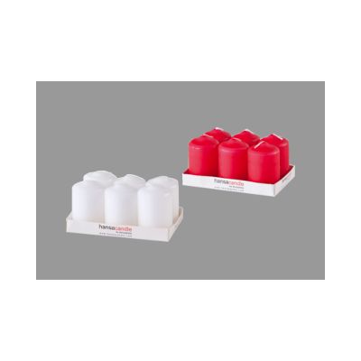 Candle- 4x6cm Candle red, 6 pcs in a pack