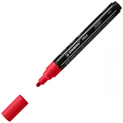 Marker permanent STABILO FREE Acrylic T300 carmine 2-3 mm