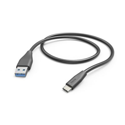 USB cable USB-C Hama Charging / Data Cable 1.5m (USB-A -> USB-C) Black / black, USB2.0, max 480Mbps 3A