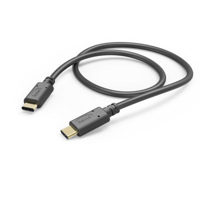 USB-kaabel USB-C - USB-C 1.5m Hama, must, max 3A 5V, kullatud kontaktid, USB2.0 480Mbps