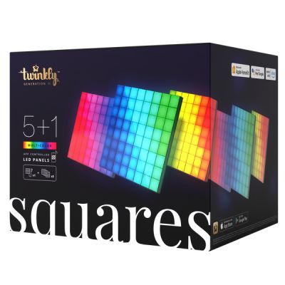 Twinkly|Squares Smart LED Panels Starter Kit (6 panels)|RGB  16M+ colors