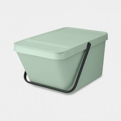 Prügikast 20L, Brabantia, Sort/Go virnastatav, kaanega, K-22,5cm, L-28cmx S-45cm/ Jade Green, roheline plastik