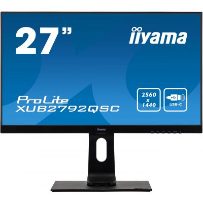 Iiyama ProLite XUB2792QSC-B1 - LED monitor - 27" - 2560 x 1440 QHD @ 75 Hz - IPS - 350 cd / m - 1000:1 - 4 ms - HDMI, DisplayPort, USB-C - speakers