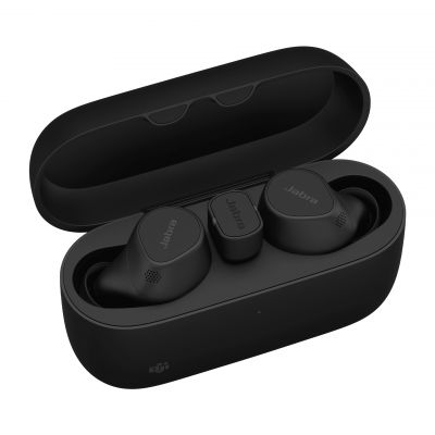 JABRA EVOLVE2 Buds MS, Cradle USB-C MS, Link 380 BT adapter USB-C MS, 30  cm USB-C to USB-A cable, Ear gels, USB-A to USB-C adapter, warranty
