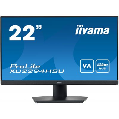 Iiyama ProLite XU2294HSU-B2 - LED monitor - 22" (21.5" viewable) - 1920 x 1080 Full HD (1080p) @ 75 Hz - VA - 250 cd / m - 3000:1 - 1 ms - HDMI, DisplayPort - speakers - matte black