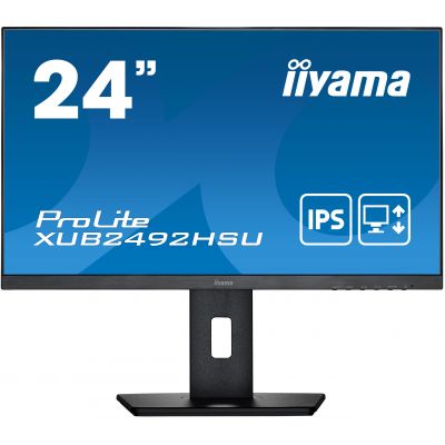 Iiyama ProLite XUB2492HSU-B5 - LED monitor - 24" (23.8" viewable) - 1920 x 1080 Full HD (1080p) @ 75 Hz - IPS - 250 cd / m - 1000:1 - 4 ms - HDMI, VGA, DisplayPort - speakers