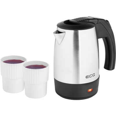 ECG RK 550 Travel Electric kettle, 0.5 L, Stainless steel, 2 travel cups included