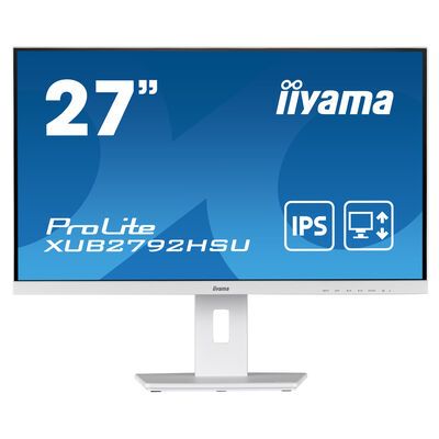Monitor iiyama ProLite XUB2792HSU-W5 27' FullHD IPS 250cd/m² 1000:1 4ms HDMI, VGA, DisplayPort, PIVOT, USB 2.0 hub - kõlarid, valge