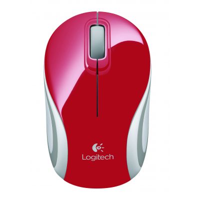 Hiir Logitech M187 Wireless Mini Mouse Red, optical, Advanced 2.4GHz USB wireless receiver