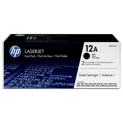 Tooner HP Q2612AD - topeltpakk 2x2000lk, LaserJet 1010/1012/1015/1018/1020/1022 3015/3020/3030/3050/3052/3055 M1005MFP