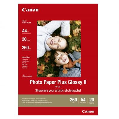 Paber Canon PP-201 A4 läikiv 20l 260gr/m2 high gloss (kõrgläikiv fotopaber), Photo Paper Plus II Glossy