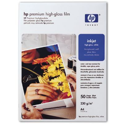 Paber HP C3837A A4/50l Premium HighGloss White Film 230gr Water Resist
