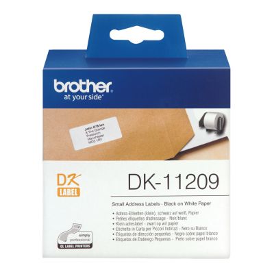 Kleepkirjalint Brother DK11209, väikesed aadressi kleebised 29x62mm, 800 kleebist