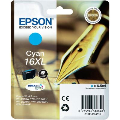 Tint Epson T163240 cyan/sinine 450lk 6,5ml No16XL WF2010/2510/2520/2530/2540/2630/2650