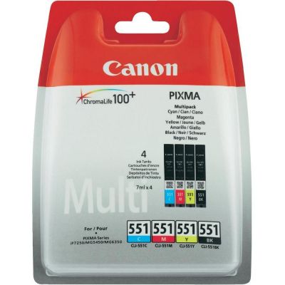 Ink Canon CLI-551 CMYK Multipack (Cyan / Magenta / Yellow / Black) small volume MG5450 / 5655/6350/6650/7150/7550 iP7250 iP8750 iX6850 MX725