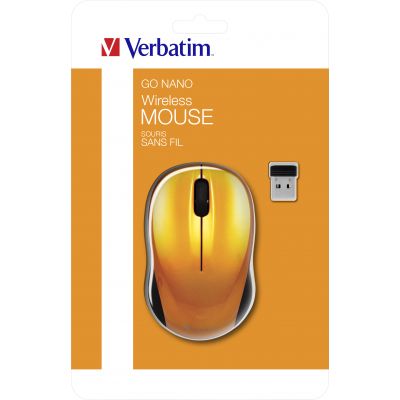 Mouse Verbatim Go Nano Wireless Mouse Volcanic Orange / orange wireless 3-button, 1600dpi, 2xAAA