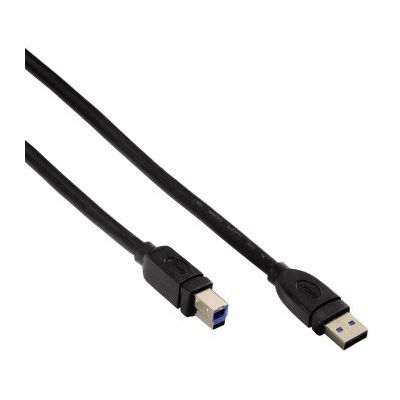 USB-kaabel Hama USB3.0 Cable A-B 1,8m black, seadme kaabel USB3.0 type-B standardi printerile/skannerile/välisele USB-kõvakettale/USB-hub