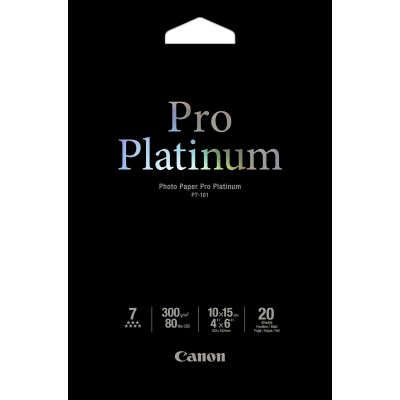 Paper Canon PT-101 10x15cm 20 sheets, 300g, Photo Paper Pro Platinum, high gloss
