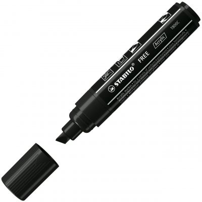 Marker permanent STABILO FREE Acrylic T800C black 4-10 mm chisel tip