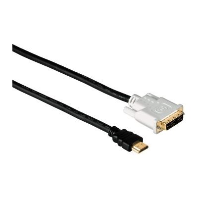 HDMI-DVI-D cable Hama 2m, max 1080p suitable for connecting a DVD player or set-top box with HDMI output to a TV or projector with DVI input