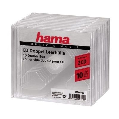 CD box for two transparent Hama, pack (pack of 10 CD boxes)
