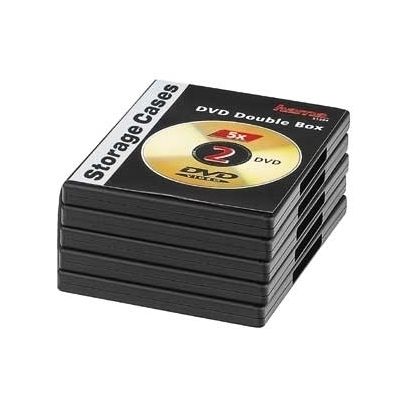 DVD box for two black, pack (5 DVD boxes per pack)