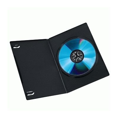 DVD box thin for one, black, pack (10 DVD boxes per pack) 7mm