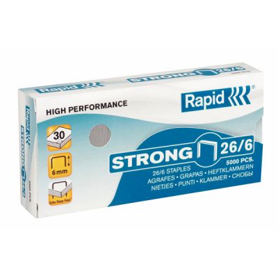 Staples Rapid Strong 26/6 Galvanized Box of 5000