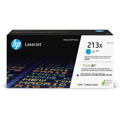 Toner HP 213X - High Yield - Cyan - original - LaserJet - toner cartridge (W2131X) - for Color LaserJet Enterprise 67XX, MFP 5800; LaserJet Enterprise Flow MFP 5800, MFP 6800
