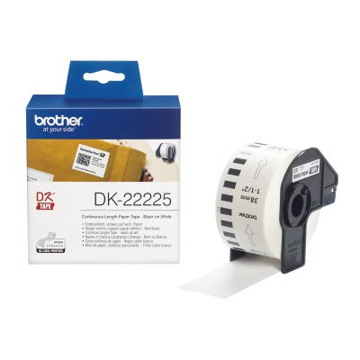 Adhesive tape Brother DK22225, running paper tape, 38mm x 30.48m, white
