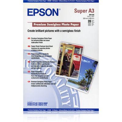 Paber Epson Premium Semigloss Photo Paper A3+plus (329x423mm) 20sheets