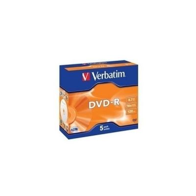 DVD-R Verbatim 4.7GB 120min 16x Jewel, Advanced AZO + Protection, Recordable, 1 blank in standard packaging