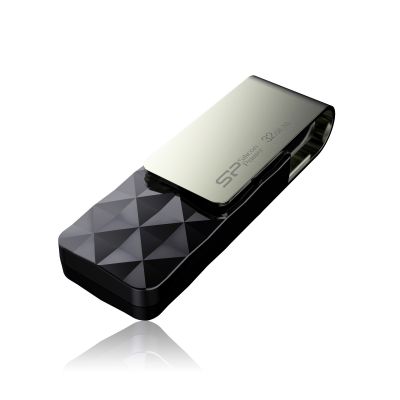 Silicon Power mälupulk 32GB Blaze B30 USB 3.0, must
