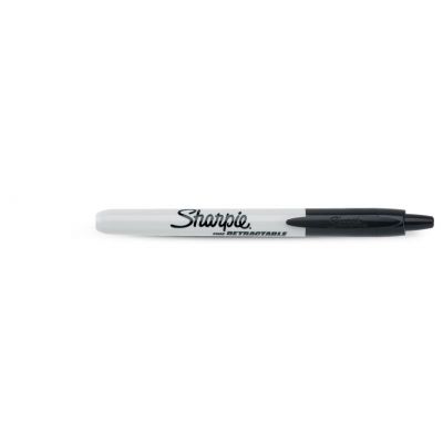 Marker permanent Sharpie Retractable Black F, 1,0mm must lülitiga