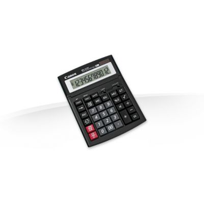 Desktop Calculator Canon WS-1210T 12-seater, solar and standard battery, black, tilt screen
