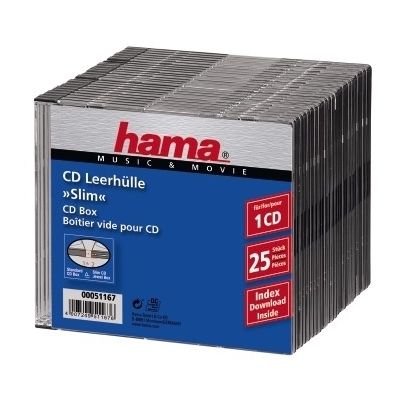 CD case thin for one black Hama, pack (pack of 25 CDs)