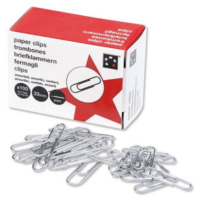 Clips with silver finish no.1½ 26 mm 100 u.